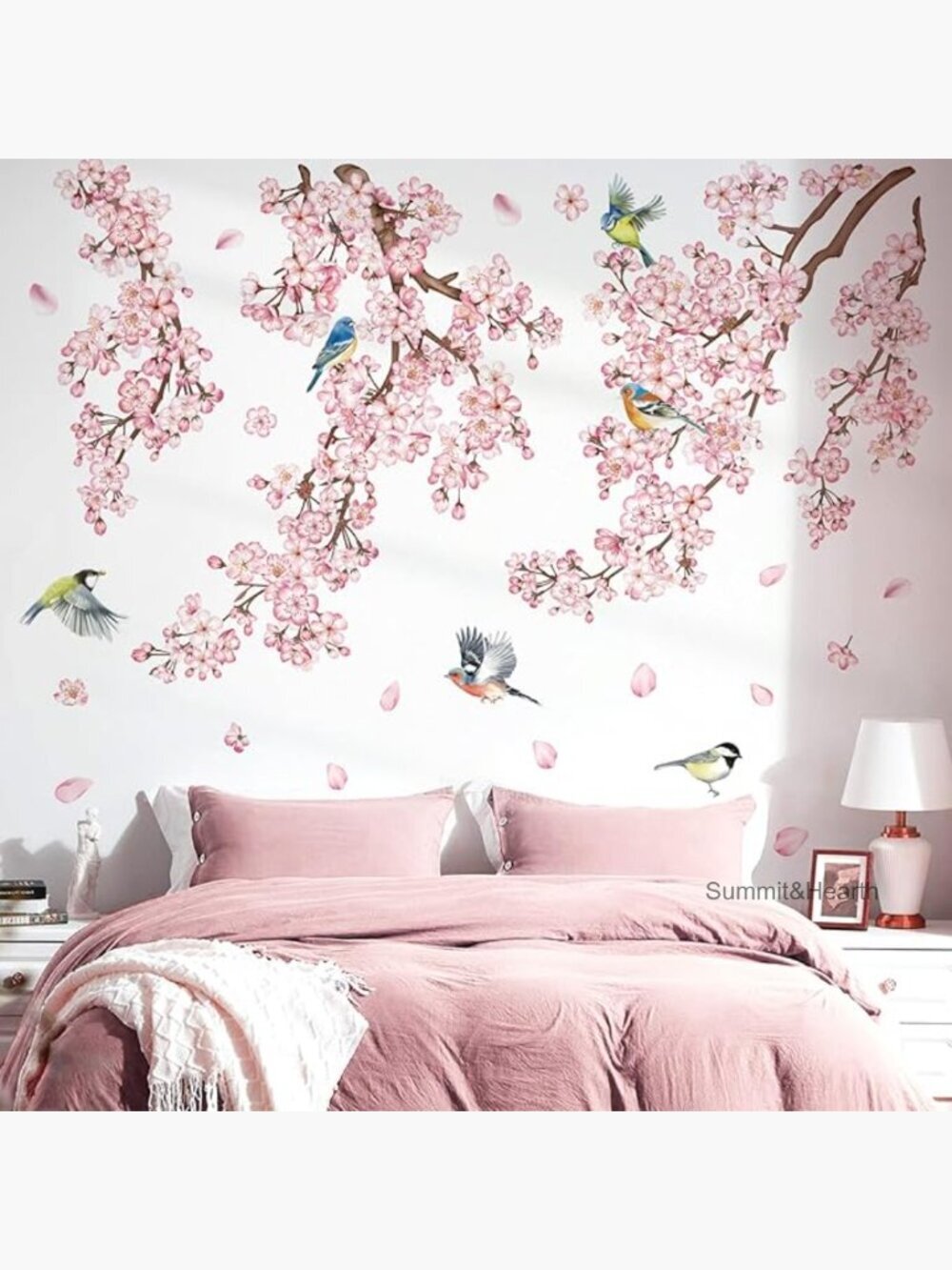 Large Removable Wall Decals, Cherry Blossom Tree Branch, Waterproof PVC Stickers